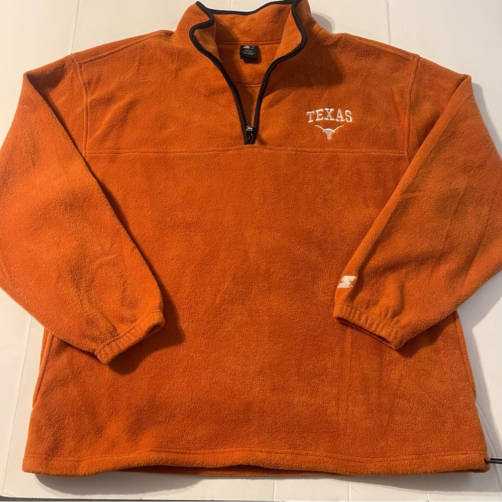 Texas Longhorns 1/4 Zip Fleece Pullover Orange 2XL Starter NCAA Jacket